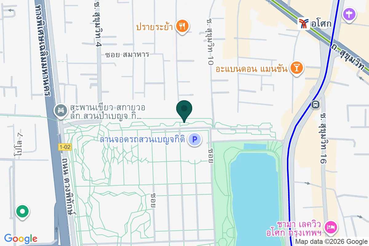 แผนที่เส้นทางเดินจากBTS อโศกไปBangkok Residence ย่านนานา